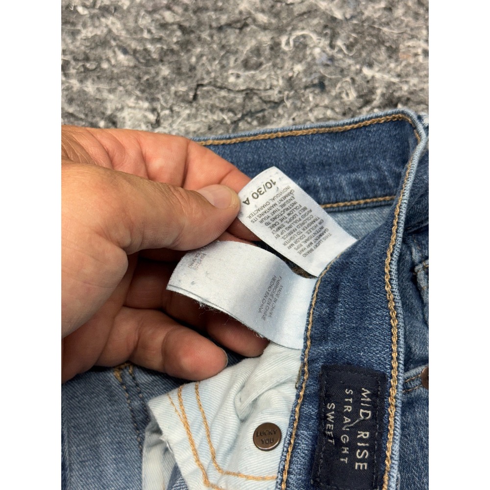 Lucky Brand Mid Rise Sweet Straight Ankle Jeans Blue 10/30 7W12559 - Picture 10 of 14